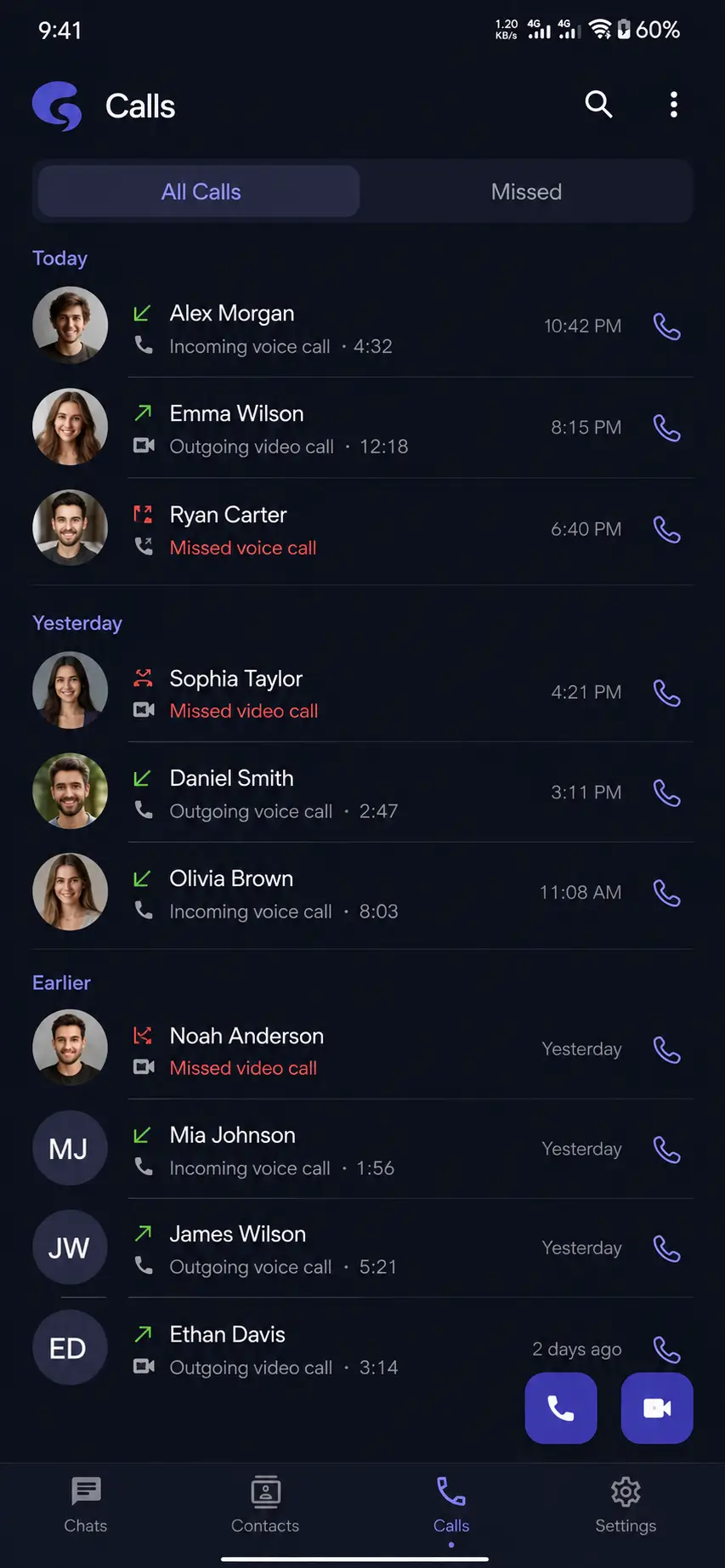 KinChat calls